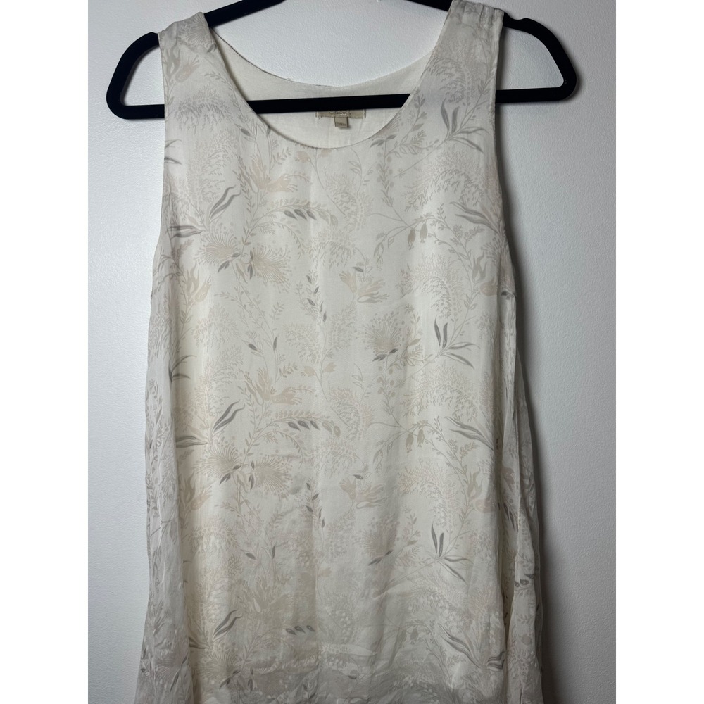 Giusy Floral Silk Handkerchief Hem Botanical Tank Sz S Fairycore Boho Ethereal